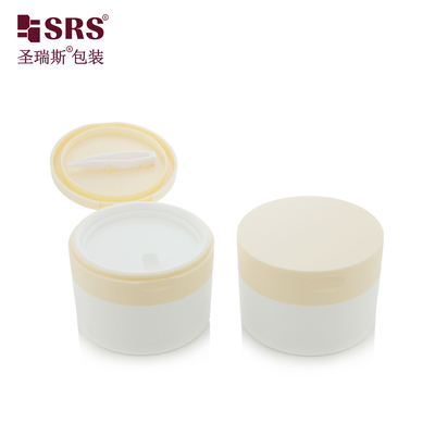 SRS1 120g 150g مخصص خفيف دافئ أبيض PP PCR حاوية جرة كريم مقشر الجسم المعاد تدويره مع ملعقة