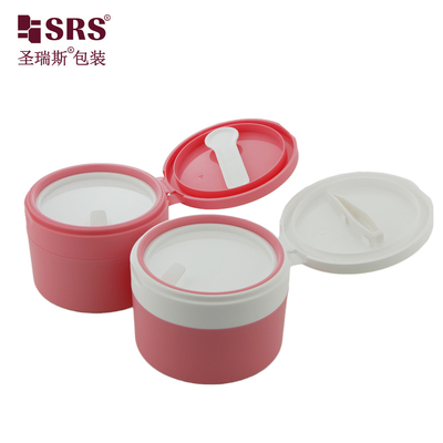 SRS1 120g 150g الجدار المزدوج الفاخرة الجرة البلاستيكية بالجملة مع الملعقة المغناطيس حاوية التعبئة والتغليف تخصيص