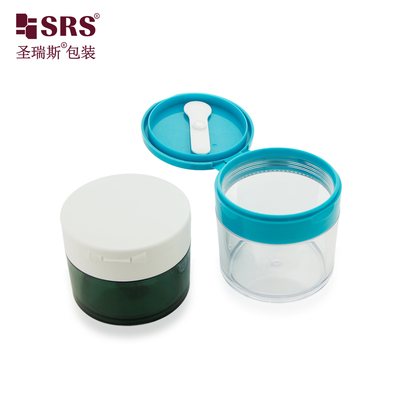 PETG003 100 جرام 120 جرام 150 جرام 200 جرام 250 جرام حقن مخصص شبه شفاف اللون البلاستيك الجسم فرك جرة ملعقة مع مغناطيس