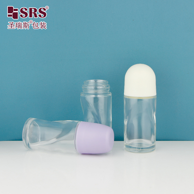 BLPG-B 50ml بالجملة شكل فريد مزيل العرق رول أون زجاجة زجاجية لا تسرب تخصيص عبوات مستحضرات التجميل الشفافة