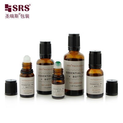 BLPF 5ml 10ml 15ml 20ml 30ml 50ml 100ml جولة زجاج بوسطن لفة على الزجاجة مع TE غطاء مضاد للتلاعب للزيت الأساسي