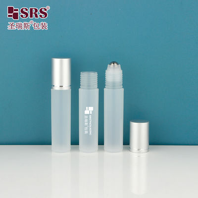 RPA-10ML زجاجة PP مستديرة واضحة متطاطية وشبه شفافة مع كرة تدليك معدنية غطاء الألومنيوم لملحقات الشعر