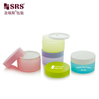 SRSQ 100g شكل مستدير فارغ PP PCR جرة تجميل تجميل للكريم الوجه