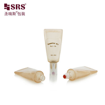 زجاجة رول أون فاخرة بسعة 10 مل بتصميم فريد من الزجاج الشفاف المطلي بألوان مخصصة مع كرة فولاذية للعطور والزيوت العطرية