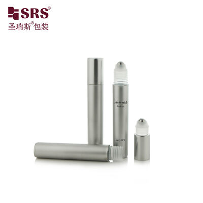 RPA 15ML الزجاجة المعدنية الفضية PP PCR مع كرة رولي الصلبة الغطاء الألومنيوم المطبق التجميلي