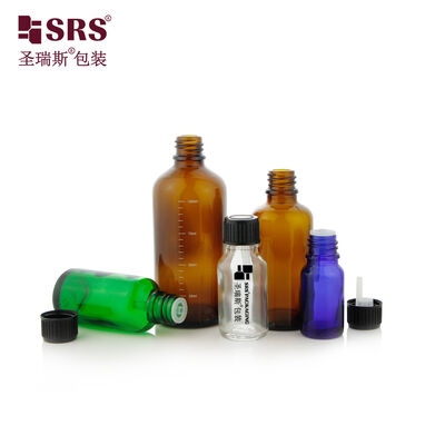 زجاجة زجاجية ذات شعار SRS مع غطاء قطرة اليورو لزيت العطور العطرية