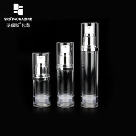 AS الشفافة 15ml 30ml 50ml البلاستيكية المزخرفة مضخة خالية من الهواء