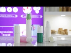 A024 الزجاجة البيضاء مع الغطاء الأبيض مع الخط الفضي زجاجة بلا هواء PP لصلة المستحضرات