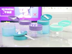 PET007 200 جرام 250 جرام 300 جرام جرة كريم بلاستيكية PET مع ملعقة ملقط بغطاء الوجه