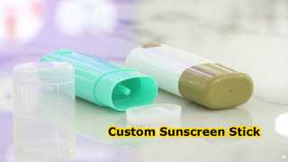 شاهد: D041 40 مل شكل بيضاوي حقنة عرض حاوية عصا واقية من الشمس بلون مخصص من البلاستيك اللامع